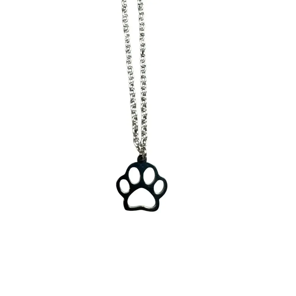 Andrew Christian Paw Print Necklace Silver — One Size
